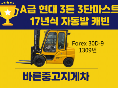 A급 현대 3톤 3단마스트 17년식 자동발 캐빈 2300만원 디…