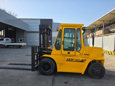 중고지게차 현대 5톤 07년식 자동발 캐빈 디젤지게차 싸게 팝니…