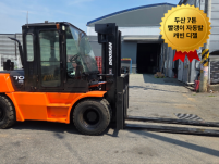 중고지게차 매매 두산 7톤 빨갱이 자동발 캐빈 디젤지게차