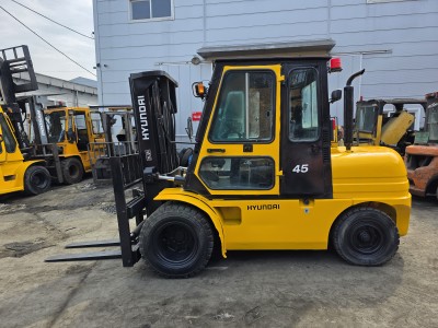 중고지게차 현대 4.5톤 더블 캐빈 자동발 디젤지게차 매매