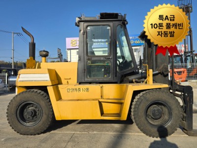 중고지게차 특A급 두산 10톤 풀캐빈 자동발 디젤지게차 2,50…