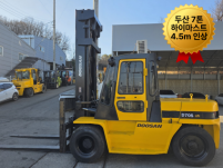 중고지게차 매매 두산 7톤 하이마스트 4.5m 인상 06년식…