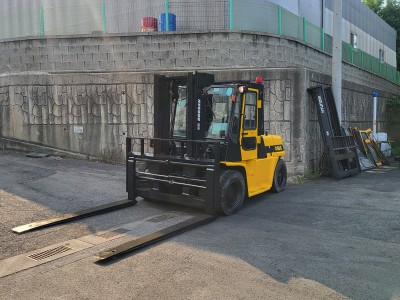 중고지게차 두산 5톤 편개식 자동발 풀캐빈 디젤지게차