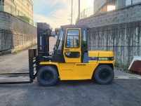 두산 5톤 자동발 풀캐빈 습식브레이크 특A급 디젤지게차